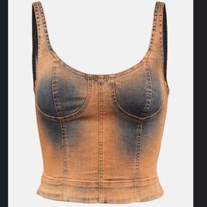 KNWLS Harley Denim Corset Top